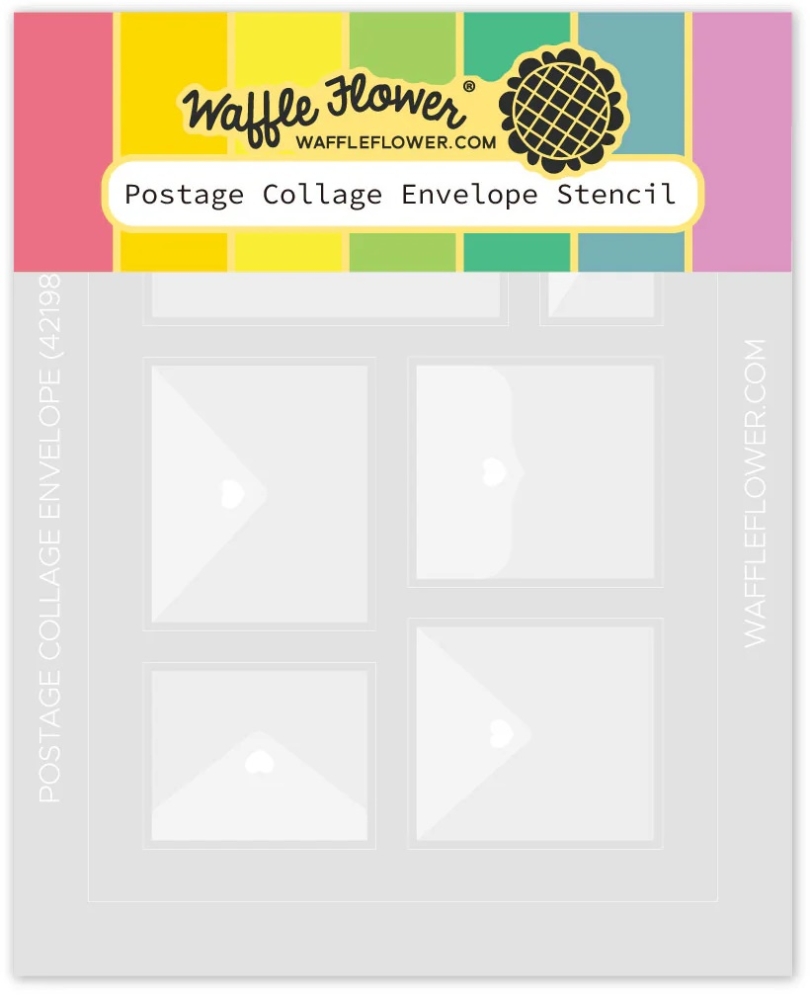Bild 1 von Waffle Flower Postage Collage Envelope Stencil - Stencilschablone 