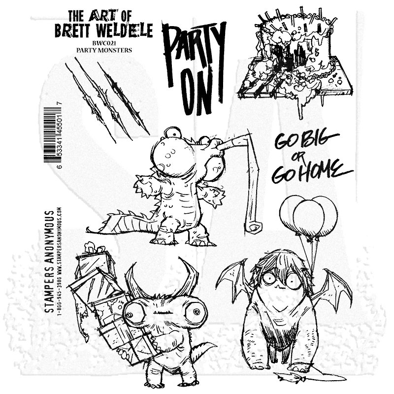 Bild 1 von The Art of Brett Weldele Cling Mount Stamps Gummistempel - Party Animals