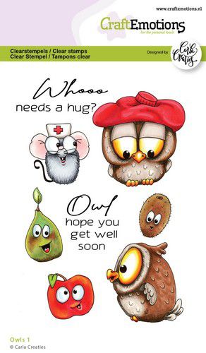 Bild 1 von CraftEmotions Stempel - Clear Stamps A6 - Owls 1 Carla Creaties