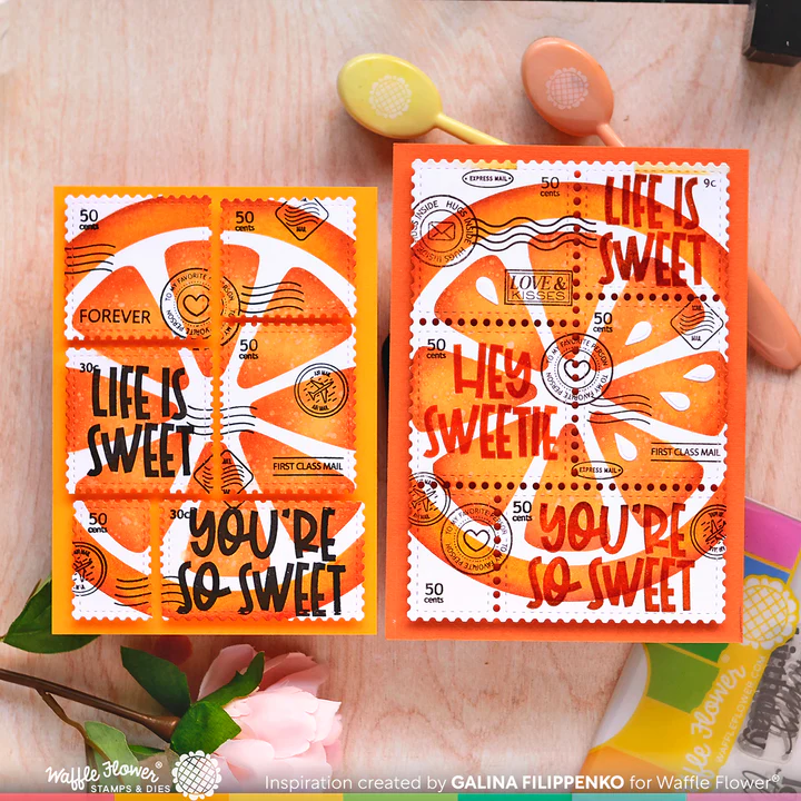 Bild 1 von Waffle Flower Postage Collage A7 Die-Set - Briefmarken-Stanzset
