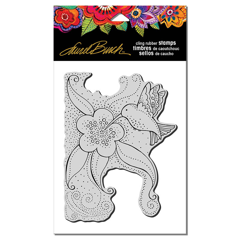 Bild 1 von Stampendous Cling Stamp Gummistempel Laurel Carlottas Hummingbird Blossom