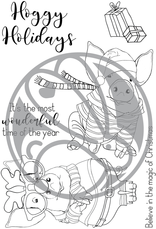 Bild 1 von The Rabbit Hole Designs Clear Stamps - Hoggy Holidays - Weihnachten Schwein