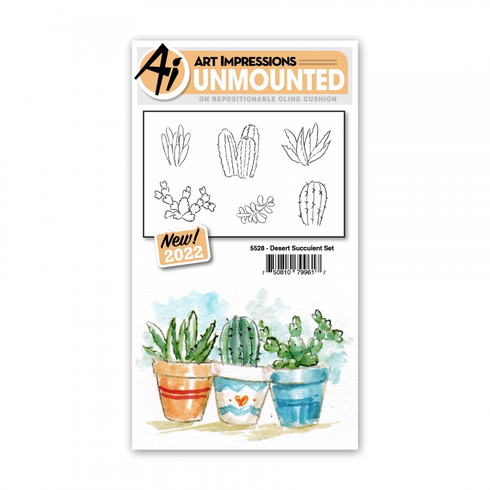 Bild 1 von Art Impressions Stempelgummi Watercolor Desert Succulent Set