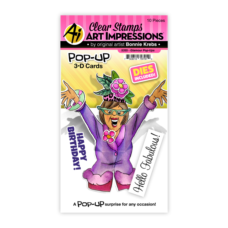 Bild 1 von Art Impressions Clear Stamps Glamour Pop-Ups -Pop-Up Frau- Stempelset inkl. Stanzen