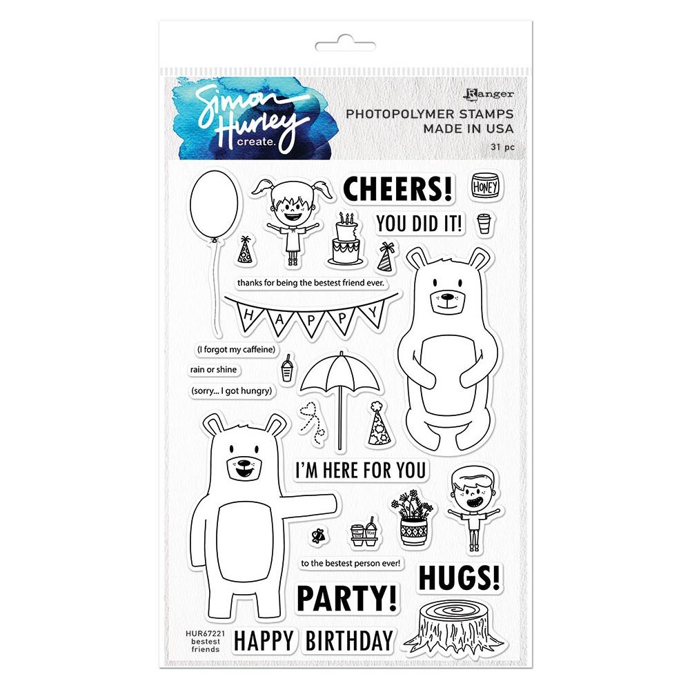 Bild 1 von Simon Hurley Create Photopolymer Clear Stamps Bestest Friends - Clear Stamps Beste Freunde