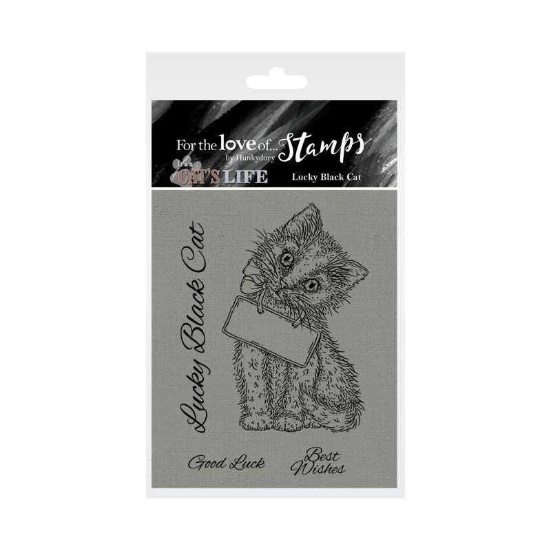 Bild 1 von For the love of...Stamps by Hunkydory - It's A Cat's Life Clear Stamp - Lucky Black Cat
