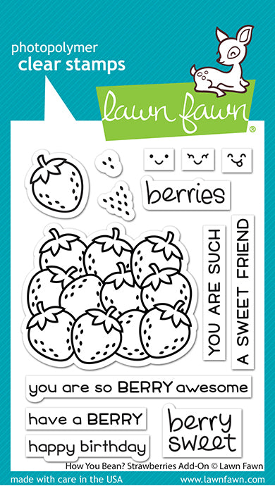 Bild 1 von Lawn Fawn Clear Stamps  - how you bean? strawberries add-on