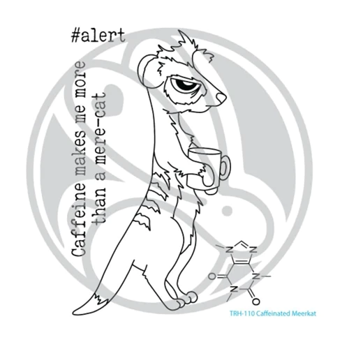 Bild 1 von The Rabbit Hole Designs Clear Stamps  - Caffeinated - Meerkat - Erdmännchen