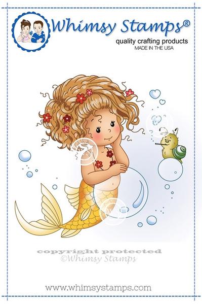 Bild 1 von Whimsy Stamps Rubber Cling Stamp  - Goldie Meerjungfrau