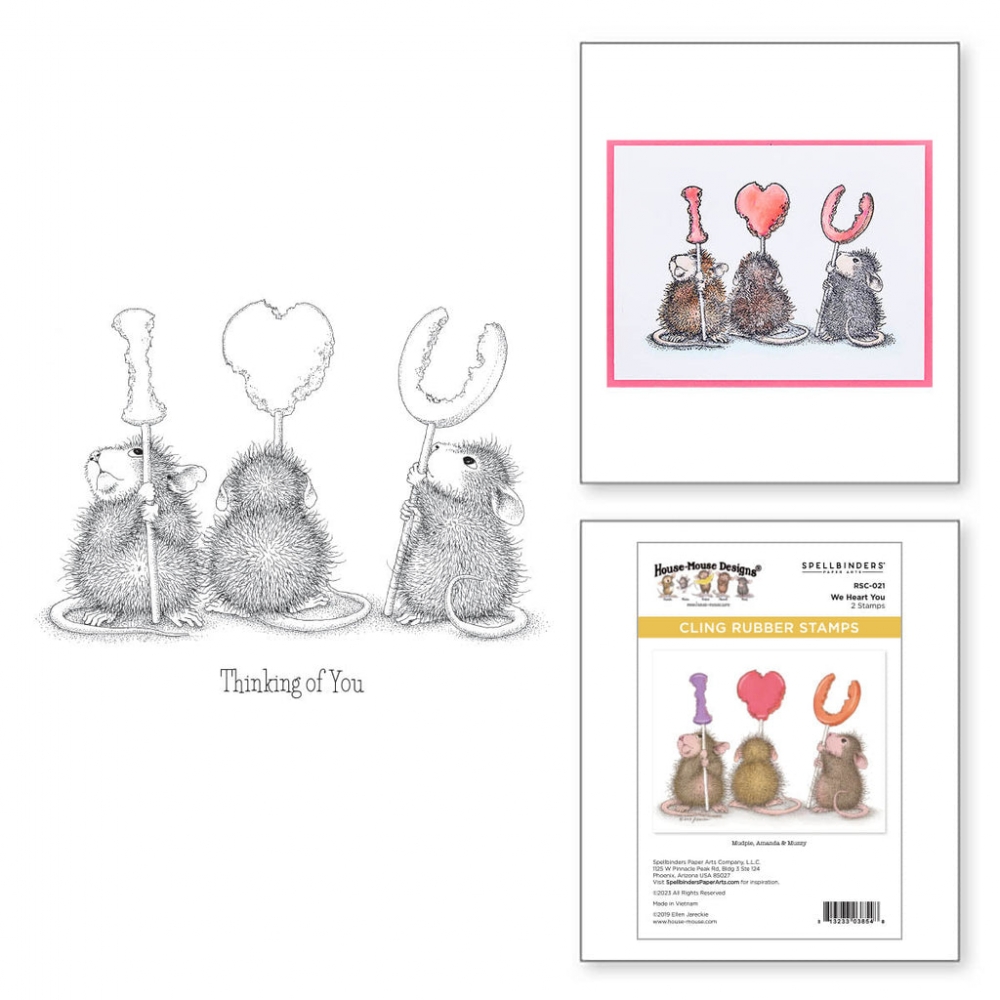 Bild 1 von Spellbinders We Heart You Cling Rubber Stamp Set - House Mouse Stempelgummi