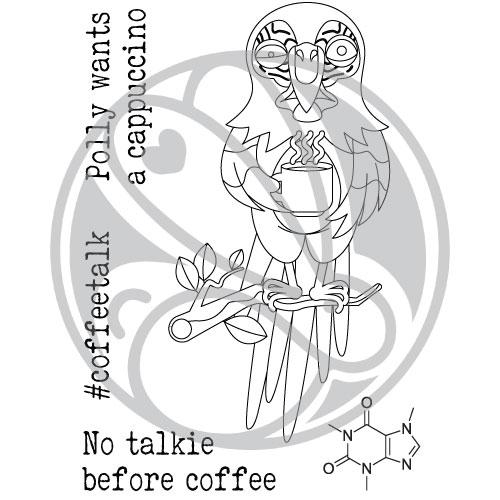 Bild 1 von The Rabbit Hole Designs Clear Stamps  - Caffeinated Parrot - Papagei