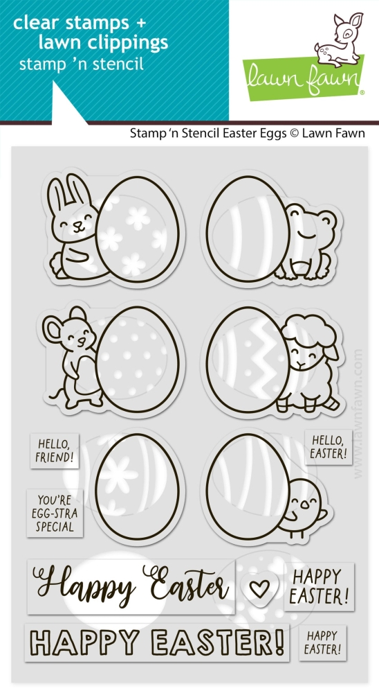 Bild 1 von Lawn Fawn Clear Stamps u. Schablonen - stamp 'n stencil easter eggs
