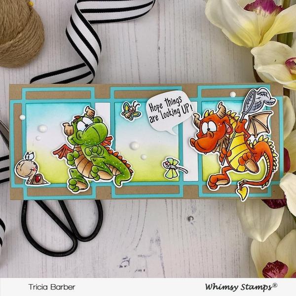 Bild 1 von Whimsy Stamps Clear Stamps - Flight of the Dragons - Drachen