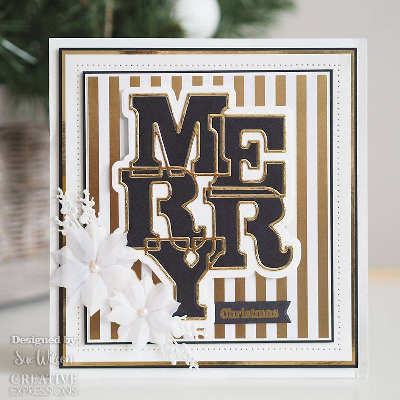 Bild 1 von Creative Expressions Big Bold Words Merry Craft Die & Stamp Set - Stanze & Stempel