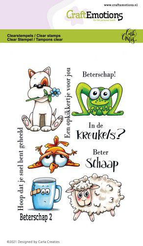 Bild 1 von CraftEmotions Stempel - clearstamps A6 - beterschap 2 Carla Creaties - Gute Besserung