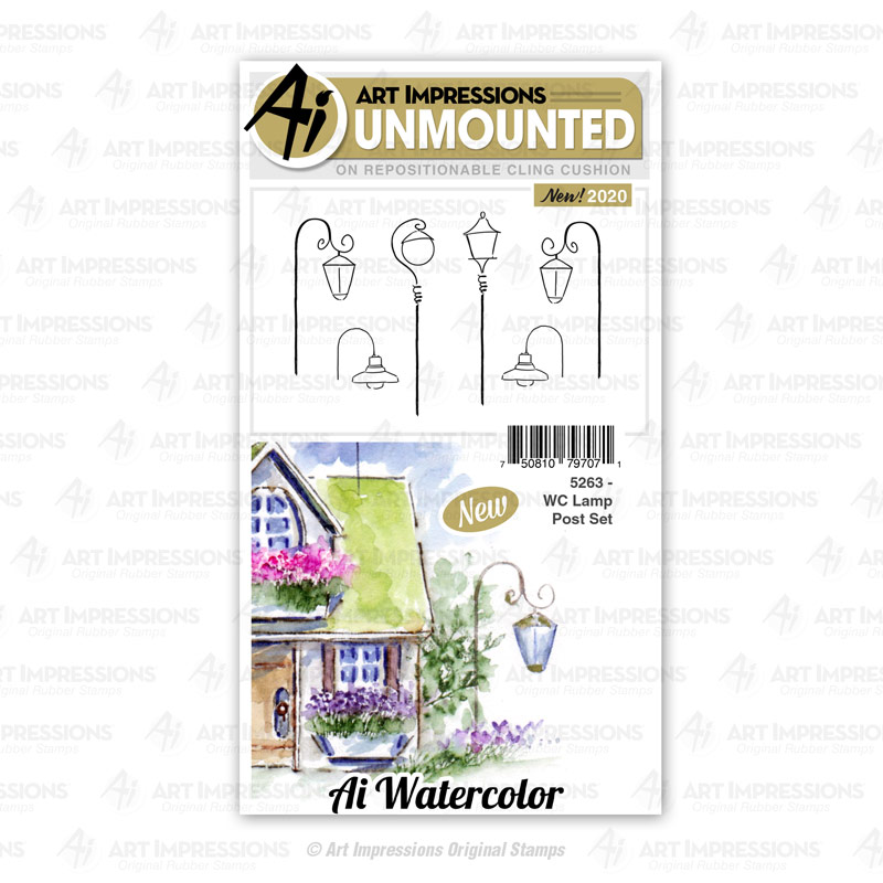 Bild 1 von Art Impressions Stempelgummi Watercolor - Lamp Post Set