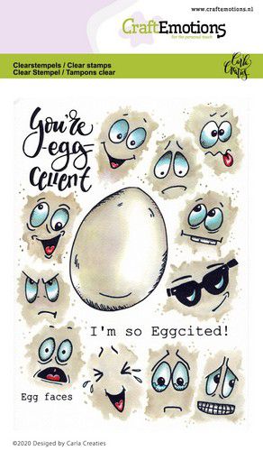 Bild 1 von CraftEmotions Stempel - clearstamps A6 - Egg faces Carla Creaties