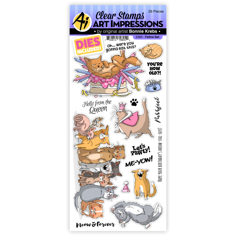 Bild 1 von Art Impressions Clear Stamps Feline Set - Katzen - Stempelset inkl. Stanzen