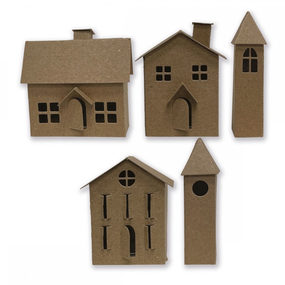 Bild 1 von Sizzix Thinlits Die by Tim Holtz - Stanzschablone - Paper Village #2 - Häuser