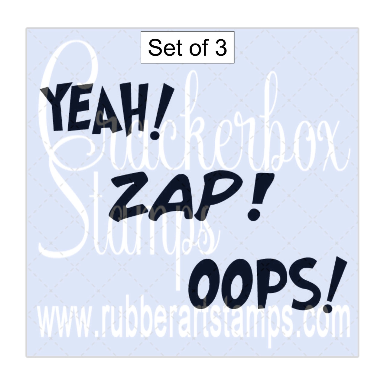 Bild 1 von Crackerbox & Suzy Stamps Cling - Gummistempel  Comic Sayings Yeah, Zap, Oops