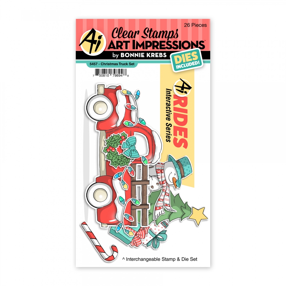 Bild 1 von Art Impressions Clear Stamps with dies Christmas Truck Set - Stempelset inkl. Stanzen
