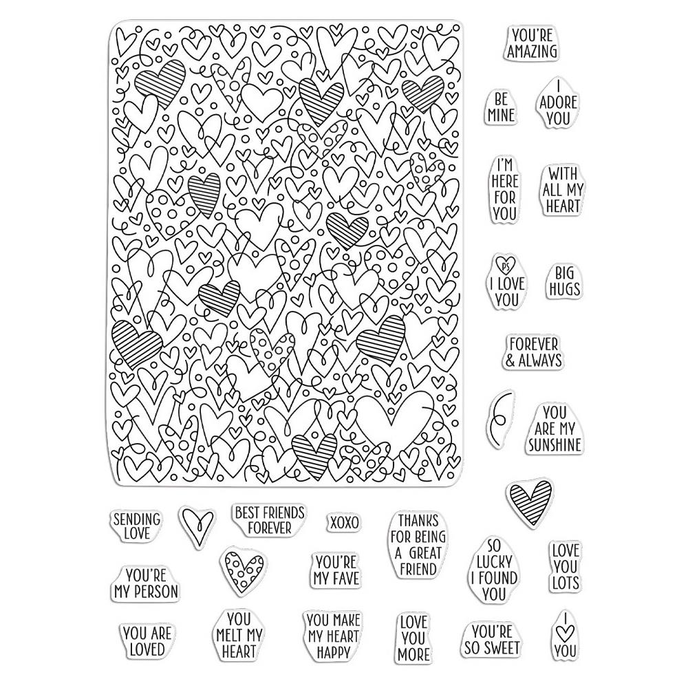 Bild 1 von Hero Arts Color Layering Clear Stamps - All My Heart Peek-A-Boo Parts