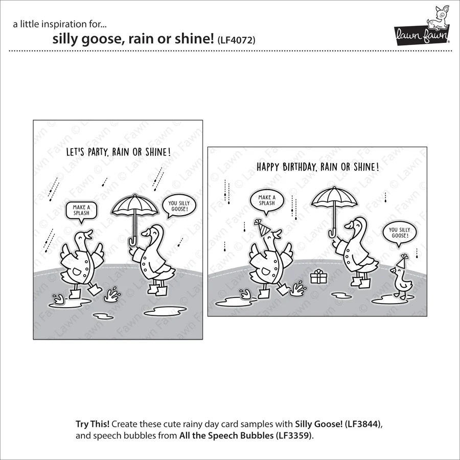 Bild 1 von Lawn Fawn Clear Stamps - silly goose, rain or shine!