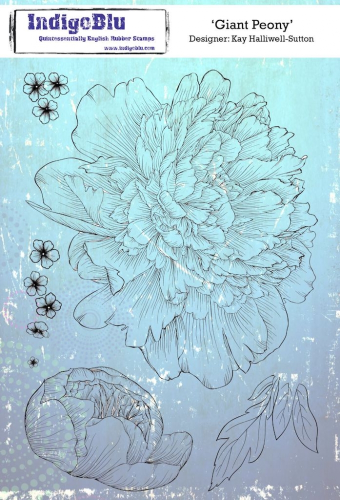 Bild 1 von IndigoBlu Gummistempel - Giant Peony A5 Red Rubber Stamp by Kay Halliwell-Sutton