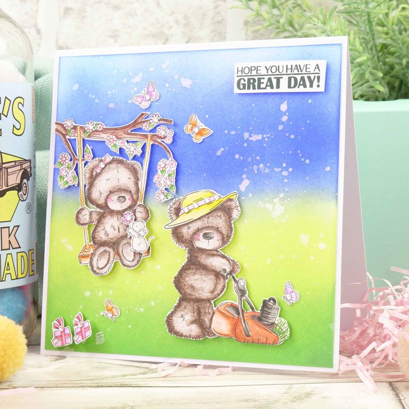 Bild 1 von For the love of...Stamps by Hunkydory - Clearstamps Teddy Loves... Gardening
