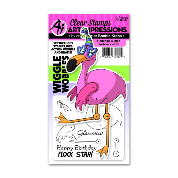 Bild 1 von Art Impressions Clearstamps Flamingo Wiggle Wobble