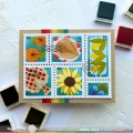 Bild 6 von Waffle Flower Postage Collage Harvest Stencil - Briefmarken-Schablone