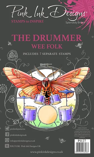 Bild 1 von Pink Ink Designs - Stempel The Drummer - Schlagzeuger