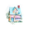 Bild 2 von Art Impressions Clearstamp-Set  Watercolor Cottage & Easel Set