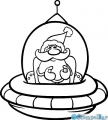 StempelBar Stempelgummi Weihnachtsmann im Ufo