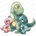 Bild 1 von Gummistempel Stamping Bella Cling Stamp ODDBALL MAMA DINO AND HER BABIES