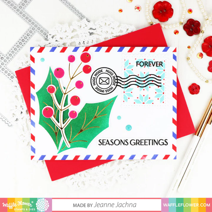 Bild 6 von Waffle Flower Postage Collage Coloring  Stencil - Briefmarken-Schablone Muster
