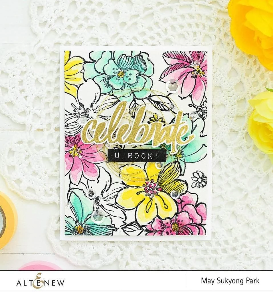 Bild 2 von Wild Flower Coloring Bundle - Set aus 12 Farbstiften & 2 WildFlower Stempel-Sets