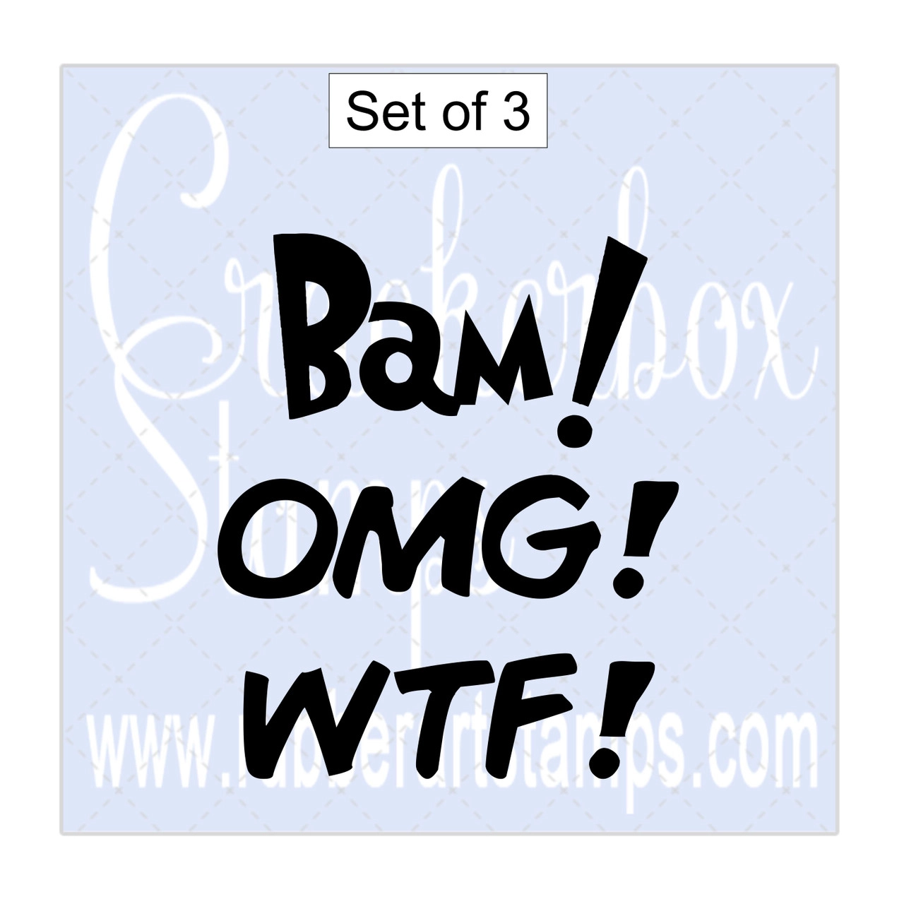 Crackerbox & Suzy Stamps Cling - Gummistempel  Comic Sayings Bam, OMG, WTF