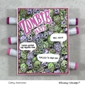 Bild 2 von Whimsy Stamps Rubber Cling Stamp - Zombie Faces Background Rubber Gummistempel 