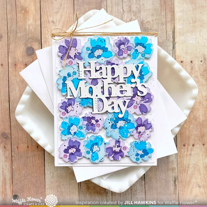 Bild 8 von Waffle Flower Painted Flowers Background - Schablone Blumen