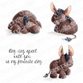Gummistempel Stamping Bella Cling Stamp DONKEY TRIO STUFFIES RUBBER STAMPS