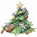 Bild 1 von Gummistempel Stamping Bella Cling Stamp ODDBALL CHRISTMAS CATS IN THE TREE RUBBER