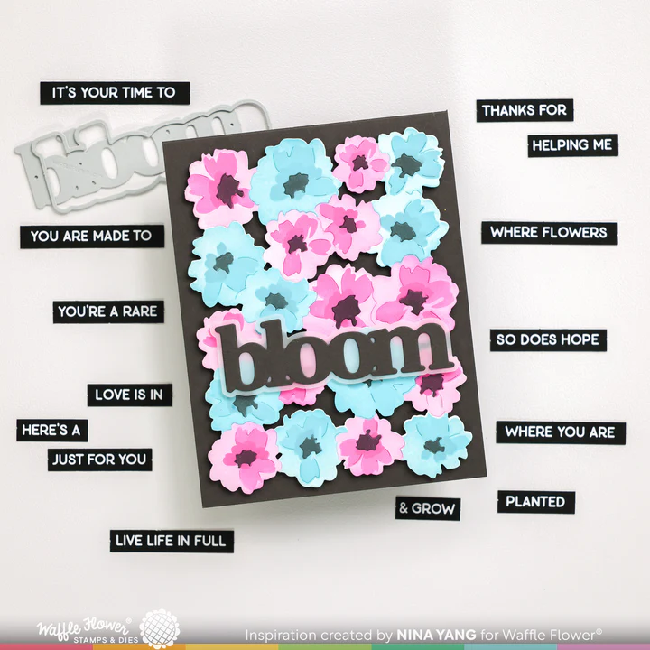 Bild 10 von Waffle Flower Painted Flowers Background - Schablone Blumen