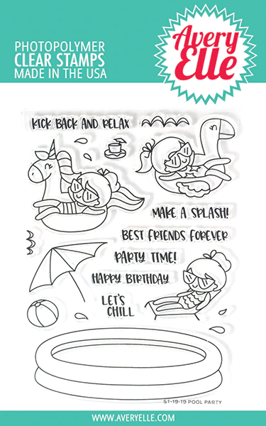 Avery Elle Clear Stamps - Pool Party
