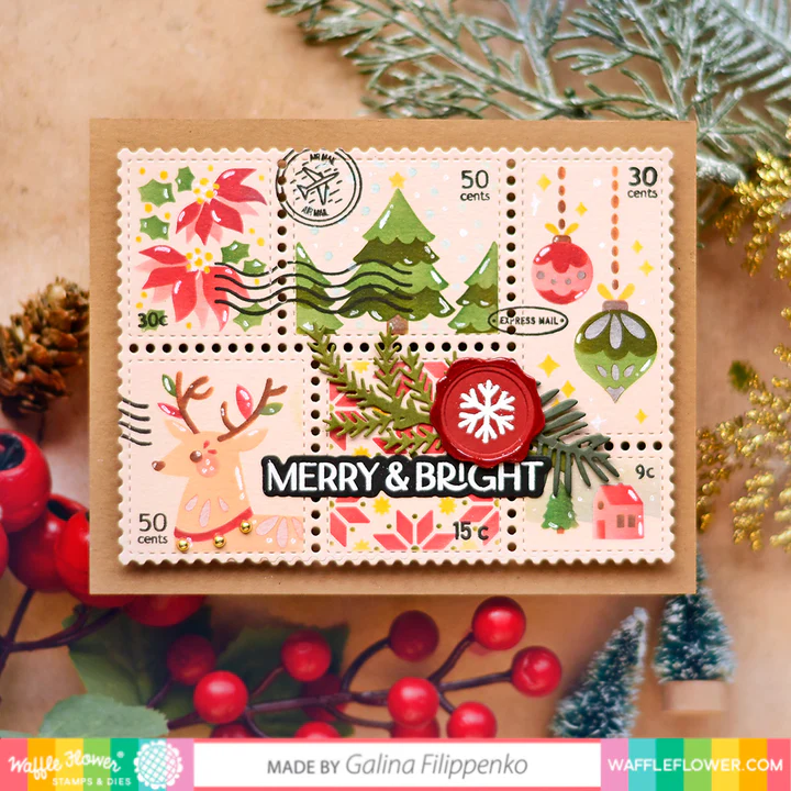 Bild 13 von Waffle Flower Postage Collage Die-Set - Briefmarken-Stanzset