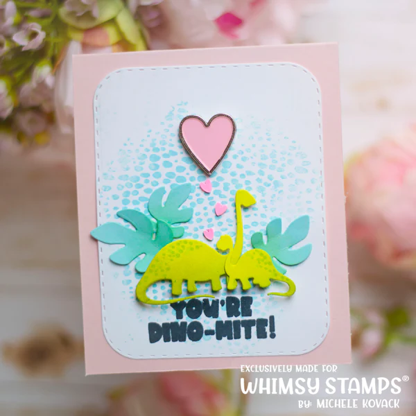 Bild 7 von Whimsy Stamps Rubber Cling Stamp  - Roarsome Skin Background Gummistempel Dinosaurier