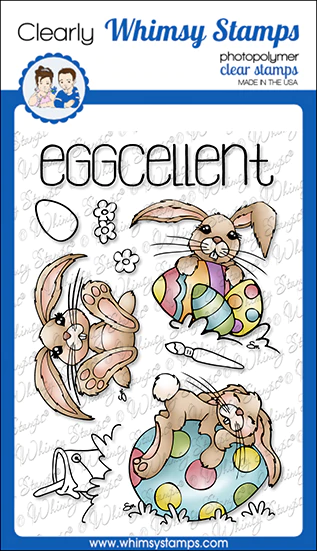 Whimsy Stamps Clear Stamps - Hoppy Floppy Bunnies - Ostern Hase