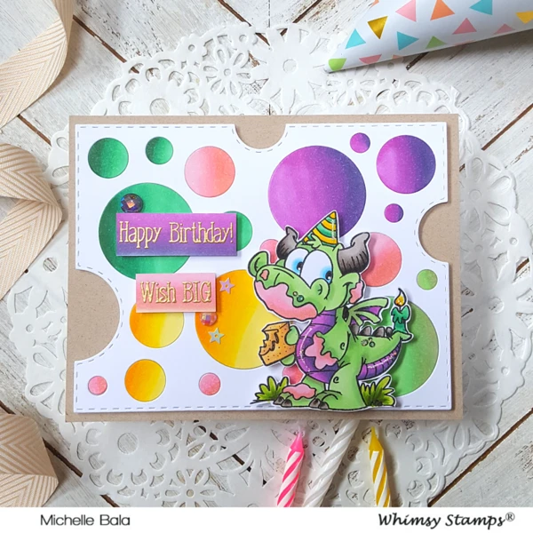 Bild 4 von Whimsy Stamps Clear Stamps  - Birfday Dragons Geburtstag Drache