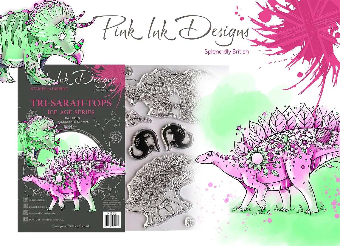 Bild 1 von Pink Ink Designs - Stempel Tri-Sarah-Tops - Dinosaurier