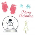 Bild 1 von Sizzix Stanzschablonen- und Stempelset Framelits & Stamps Mittens & Snow Globe